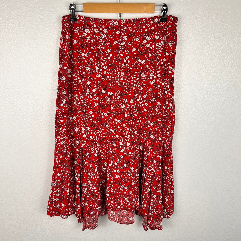 Max Studeio Boho Maxi Skirt XL Ruffles Cottage Fairy Prairie Western Floral